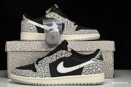 1 Low Black Jordan Retro OG Cement 1119